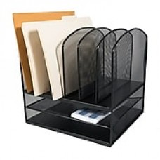 Adir Office Black Mesh Desk Organizer with Two Horizontal and Six Upright Sections (634MA)
