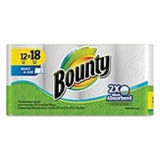 Bounty® Select-a-Size Perforated Roll Towels, 2-Ply, Perforated Roll, White, 105/Roll, 12/Pack (88212)