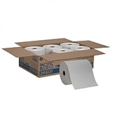 Pacific Blue Basic™ Recycled Paper Towel Roll by GP PRO, 1-Ply, White, 800 Feet/Roll, 6 Rolls/Carton (26601)