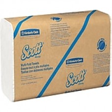 Scott® Multi-Fold Paper Towels, 1-Ply, White, 250 Sheets/Pack, 4,000 Sheets/Carton (01807)