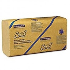 Scott® Multi-Fold Paper Towels, 100% Recycled, 1-Ply, Brown, 250 Towels/Pack, 4,000 Sheets/Carton (01801)