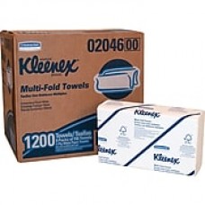 Kleenex® Multi-Fold Paper Towels, 1-Ply, White, 150 Towels/Pack, 8 Packs/Carton (02046)