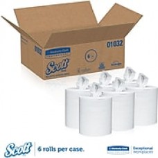 Scott® Centerpull Paper Towels, 1-Ply, White, 700 Sheets/Roll, 6 Rolls/Carton (01032)