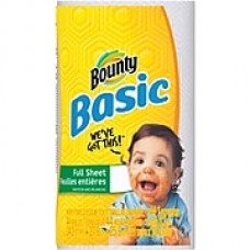 Bounty® Basic Full Sheet Paper Towels, White, 1-Ply, 44 Sheets/Roll, 30 Rolls/Case