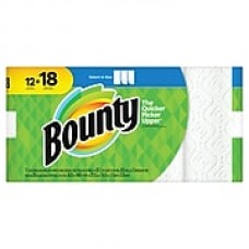 Bounty® Select-A-Size™ Paper Towels, 2-Ply, White, 83 Sheets/Roll, 12 Giant Rolls/Carton (74795)