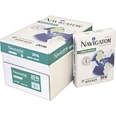 Navigator® Premium Recycled Multipurpose Paper, White, 8 1/2"W x 11"L, 5000/Ctn