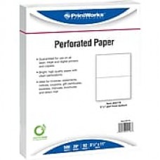 Printworks® Professional 8 1/2" x 11" 20 lbs. Perforated 5 1/2" Paper, 2500/Case