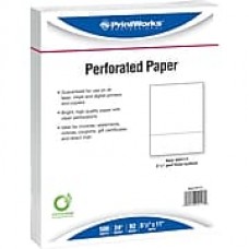 Printworks® Professional 8 1/2" x 11" 24 lbs. Perforated 3 1/4" Paper, 2500/Case