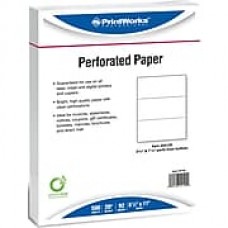 Printworks® Professional 8 1/2" x 11" 20 lbs. Perforated 3 2/3" and 7 1/3" Paper, 2500/Case