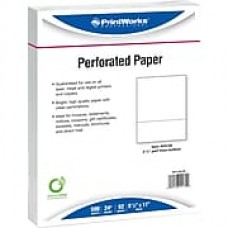 Printworks® Professional 8 1/2" x 11" 24 lbs. Perforated 3 1/2" Paper, White, 2500/Case