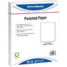 Printworks® Professional 8 1/2" x 11" 20 lbs. 11 Hole Punch Vello Paper, White, 2500/Case