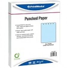 Printworks® Professional 8 1/2" x 11" 20 lbs. Punched Paper, Blue, 2500/Case