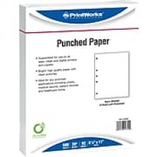 Printworks® Professional 8 1/2" x 11" 20 lbs. 5 Hole Punch Left Paper, White, 2500/Case