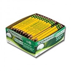 Dixon® Tri-Conderoga® #2 Golf Woodcase Pencils with Eraser, Yellow Barrel, 72/Box