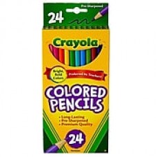 Crayola Colored Pencils 24PK, Asst. Sold as a set of 6 packs, each box has 24 colors for a total of 144 (BIN4024)