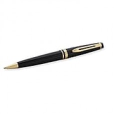 Waterman Expert Shiny Black/Gold Trim Ballpoint Pen, Medium Point 1.0 mm, Blue Ink (S0951700)