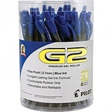 Pilot G2 Premium Retractable Gel Roller Pens, Fine Point, Blue, 36/Pack (84066)