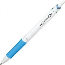 Pilot Acroball PureWhite Retractable Advanced Ink Pens, Fine Point, Blue Accents, Black Ink, 12/Pack (31850)