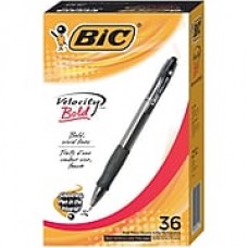 BIC Velocity® Bold Retractable Ballpoint Pens, Black, 36/CT