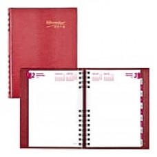 2019 Brownline® CoilPro™ 12-Month Daily Planner, Red Lizard-Like Hard Cover, 8-1/4" x 5-3/4" (CB389C.RED-19)