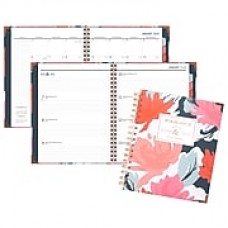 AT-A-GLANCE® Badge Floral Weekly/Monthly Planner, 12 Months, January Start, Hardcover, 6 7/8" x 8 3/4"