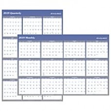 2019 AT-A-GLANCE® Vertical/Horizontal Erasable Wall Planner, Reversible, 12 Months, January Start, 48" x 32", Blue (A1152-19)