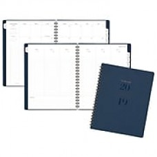 AT-A-GLANCE® Signature Collection™ Weekly/Monthly Planner, 13 Months, January Start, Wirebound, Navy, 8 3/8" x 11" (YP905-2019)