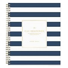 2018-2019 Blue Sky Planner Day Designer Navy Stripe PP 8"H x 10"W Daily/Mthly Wirebound (107929-A19)