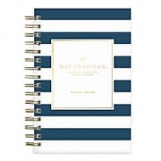 2018-2019 Blue Sky Planner Day Designer Navy Stripe PP 5"H x 8"W Daily/Mthly Wirebound (107930-A19)