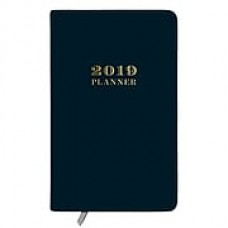 2019 Blue Sky Planner DD Solid Navy Milano SV 5"H x 8"W RY Monthly Bookbound (109258)