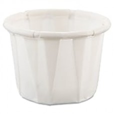 Paper Portion Cups, .5oz, White, 250/Bag, 20 Bags/Ct