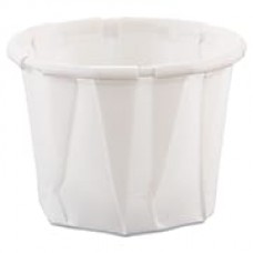 Paper Portion Cups, .75oz, White, 250/Bag, 20 Bags/Ct