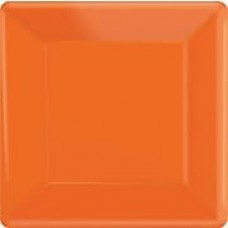 Amscan 7" x 7" Orange Square Plate, 9/Pack, 20 Per Pack (64020.05)