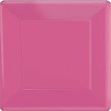 Amscan 7"x 7" Bright Pink Square Plate, 9/Pack, 20 Per Pack (64020.103)