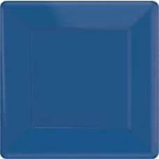 Amscan 7"L x 7"W Royal Blue Square Plate, 9/Pack, 20 Per Pack (64020.105)