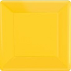 Amscan 10" x 10" Yellow Sunshine Square Plate, 4/Pack, 20 Per Pack (69920.09)