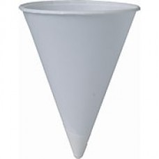 Solo Bare Treated Paper Cone Water Cups, 6 Oz, White, 200/sleeve, 25 Sleeves/Ct