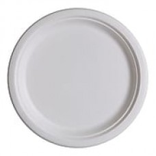 Eco-Products 7" Sugarcane Plate, 7" Dia x 1/2" Rim, White, 50/Pack (EP-P011)