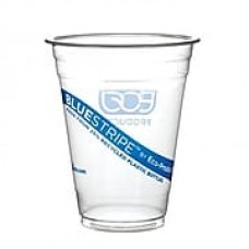 Eco-Products 20 Oz. Recycled BlueStripe™ PET Cold Cups, Blue, 1000/Pack (EP-CR20)