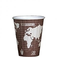 Eco-Products 8 Oz. World Art™ Insulated Hot Cups, Brown, 800/Pack (EP-BNHC8-WD)