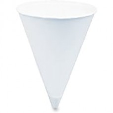 Solo ® Cone Shaped Paper Water Cup, 4 oz., White, 5000/Carton