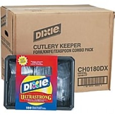 Dixie® Cutlery Keeper Tray with Heavyweight Crystal Plastic Tableware, 1800/Carton