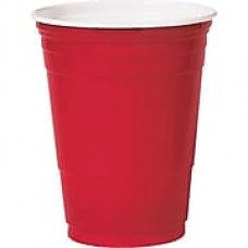 SOLO Plastic Cold Party Cup, 16 oz., Red, 1000/Carton