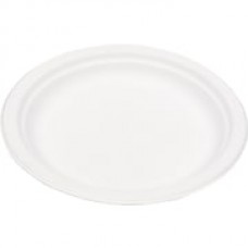 Eco Products  Compostable Round Sugarcane Plate, 9"(Dia), Natural White, 500/Carton