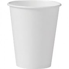 SOLO® 378W-2050 Single Sided Poly Paper Hot Cup, 8 oz. White, 1000/Carton