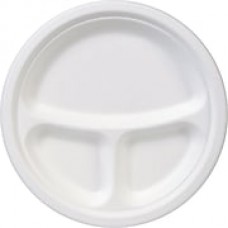 Dixie® EcoSmart® 3 Compartment Plate, 9", 500/Ct