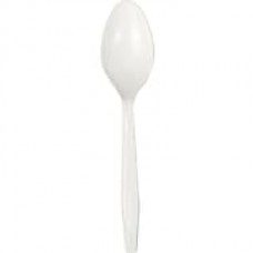 Boardwalk® Heavyweight Polystyrene Cutlery, Teaspoon, Polystyrene, White, 1000/Carton (FLPSTSW)