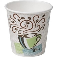 GP PRO Dixie® PerfecTouch® 10 oz. Insulated Paper Hot Cup, Fits Large Lids, Coffee Haze, 500/CT