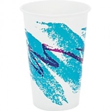 SOLO® Cup Company Jazz® Waxed Paper Cold Cups, 16 oz, Tide, Wax-Coated Paper, 1000/Carton (SCC RW16J)