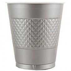 JAM Paper® Plastic Cups, 12 oz, Silver, 200/box (255525373b)